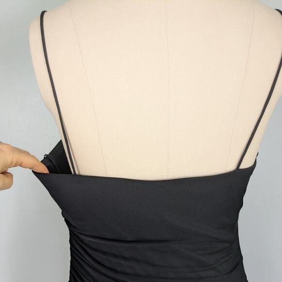 Betsy Adam Prom Dress Maxi Gown 14 Black Pink Vintage Y2K Fariy Goth Ruffle Glam - Picture 11 of 15